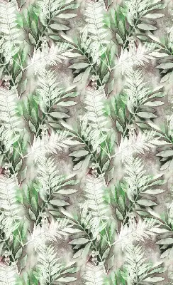 Roller blind for large windows with a shiny leaves pattern