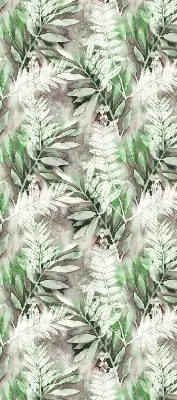 Roller blind for large windows with a shiny leaves pattern