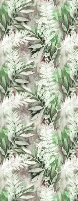Roller blind for large windows with a shiny leaves pattern