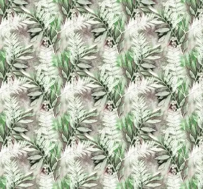 Roller blind for large windows with a shiny leaves pattern