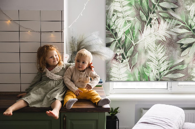 Roller blind for large window Shiny leaves