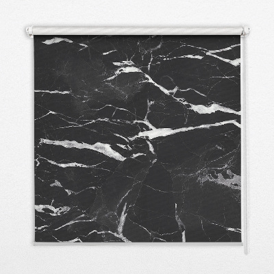 Fabric roller blind in black marble