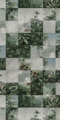 Roller blind for large window Tiled palm trees