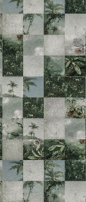 Roller blind for large window Tiled palm trees