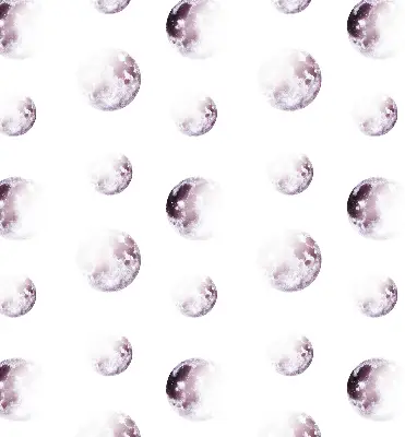 Modern roller blind with gray planets print