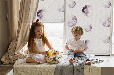Modern roller blind Gray planets