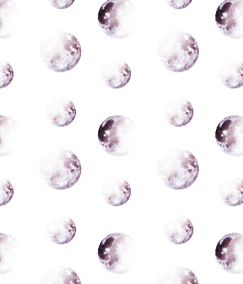 Modern roller blind with gray planets print