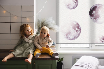 Modern roller blind Gray planets