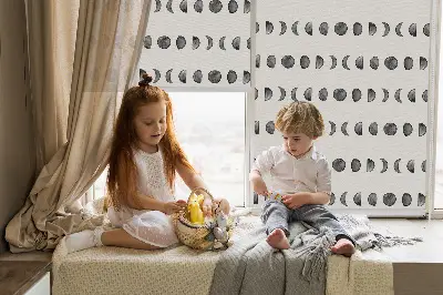 Moon phases roller blind for large windows