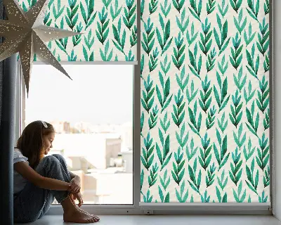 Modern roller blind with a plant theme