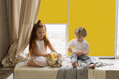 Roller blind for large window Bright orange