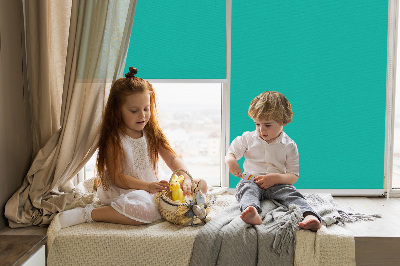 Fabric roller blind Turquoise