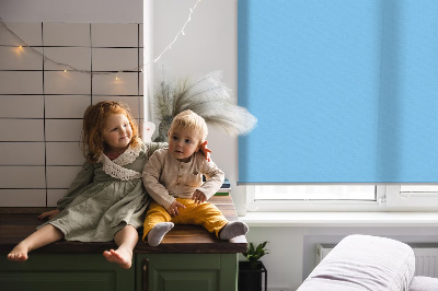 Roller blind for large window in blue