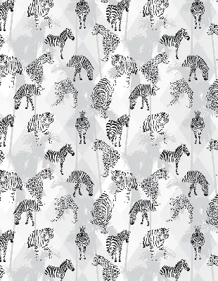 Fabric roller blind with a gray animal pattern