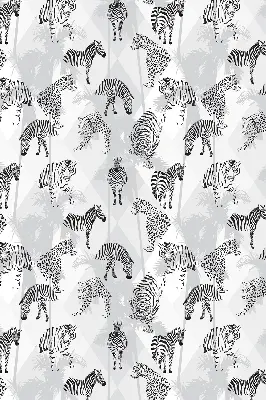 Fabric roller blind with a gray animal pattern