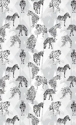 Fabric roller blind with a gray animal pattern