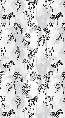 Fabric roller blind with a gray animal pattern
