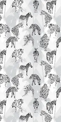 Fabric roller blind with a gray animal pattern