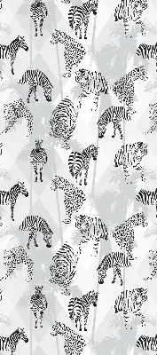 Fabric roller blind with a gray animal pattern