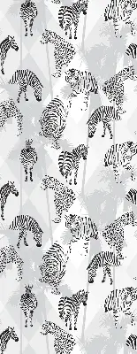 Fabric roller blind with a gray animal pattern