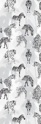 Fabric roller blind with a gray animal pattern