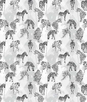 Fabric roller blind with a gray animal pattern