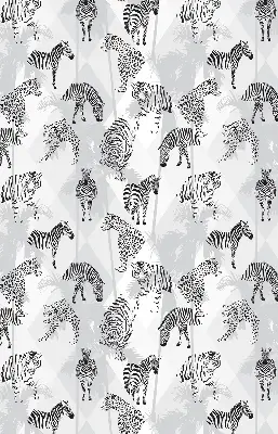 Fabric roller blind with a gray animal pattern