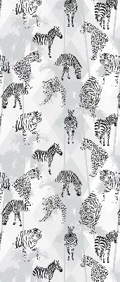 Fabric roller blind with a gray animal pattern