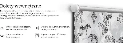 Fabric roller blind with a gray animal pattern