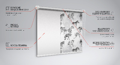 Fabric roller blind Gray animals
