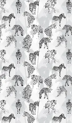 Fabric roller blind with a gray animal pattern