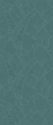 Modern roller blind with green palm leaves pattern