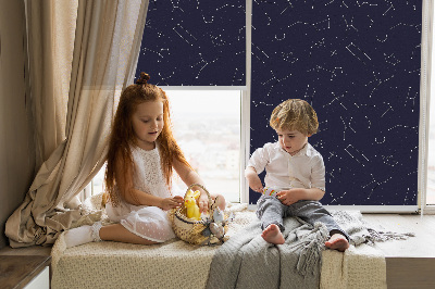 Roller blind for large window Constellation of stars