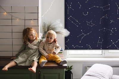 Roller blind for large window Constellation of stars