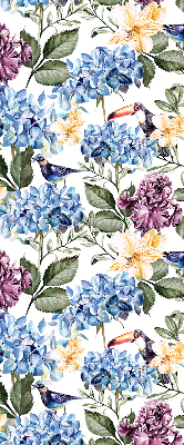 Modern roller blind Toucans and flowers