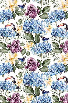 Modern roller blind Toucans and flowers