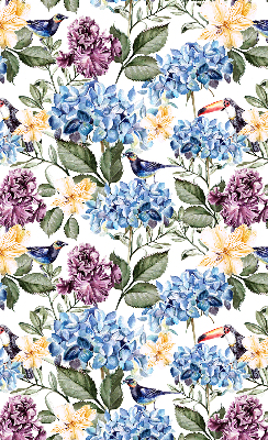 Modern roller blind Toucans and flowers