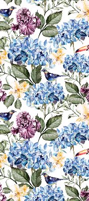 Modern roller blind Toucans and flowers