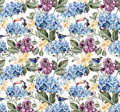 Modern roller blind Toucans and flowers