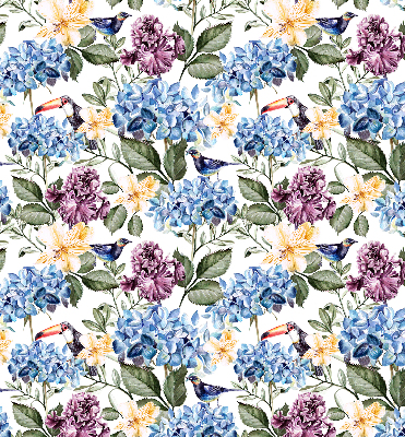 Modern roller blind Toucans and flowers
