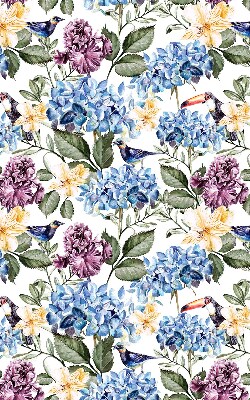 Modern roller blind Toucans and flowers