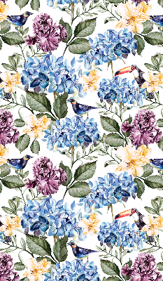 Modern roller blind Toucans and flowers