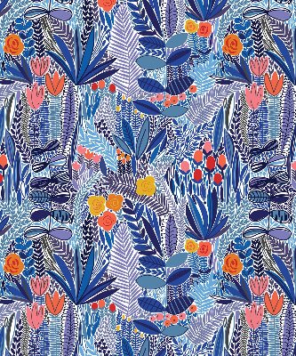 Roller blind for large window Colorful plants