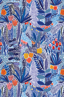 Roller blind for large window Colorful plants