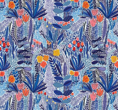 Roller blind for large window Colorful plants
