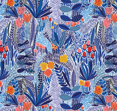Roller blind for large window Colorful plants