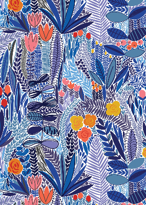Roller blind for large window Colorful plants