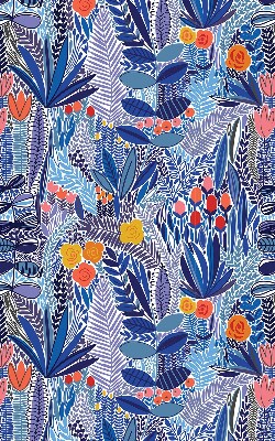 Roller blind for large window Colorful plants