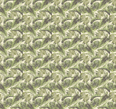 Fabric roller blind with a flower leaves pattern