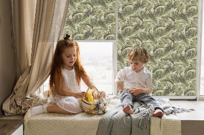 Fabric roller blind Flower leaves